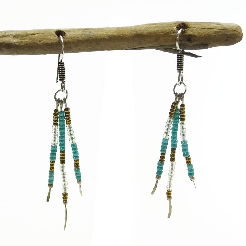 Pendientes tiras abalorios