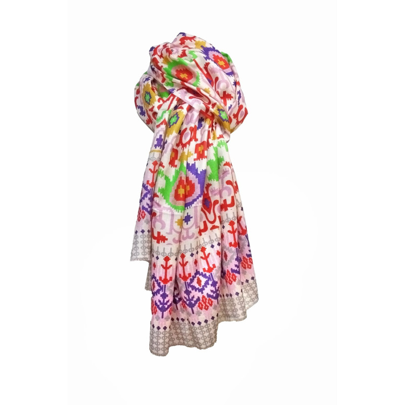 Fular estampado rosa