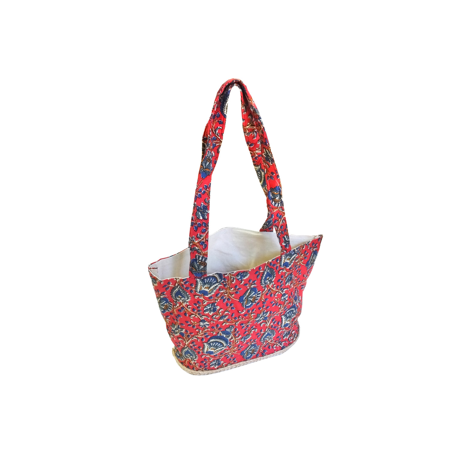 Bolso estampado yute rojo