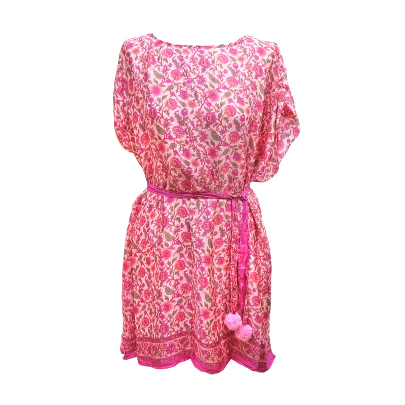 Vestido sari fucsia
