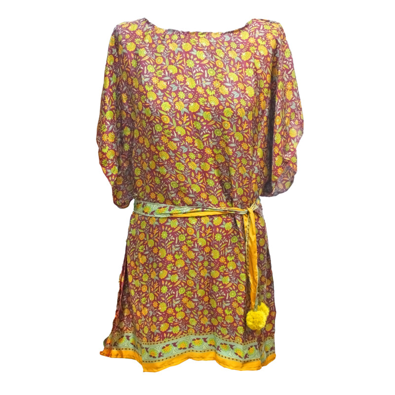 Vestido sari granate