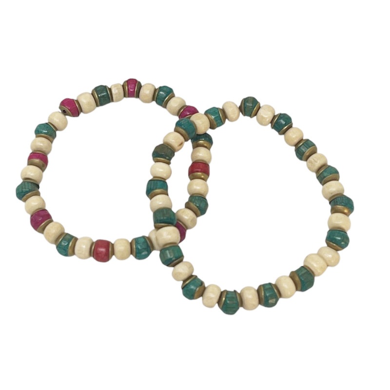 Pulsera cuentas madera