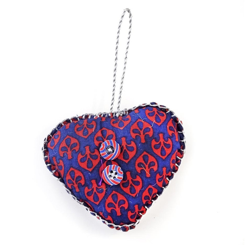 Colgante corazón tela