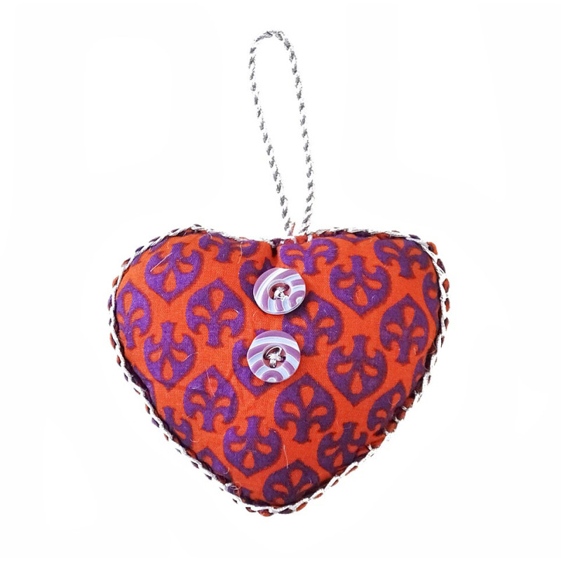 Colgante corazón tela