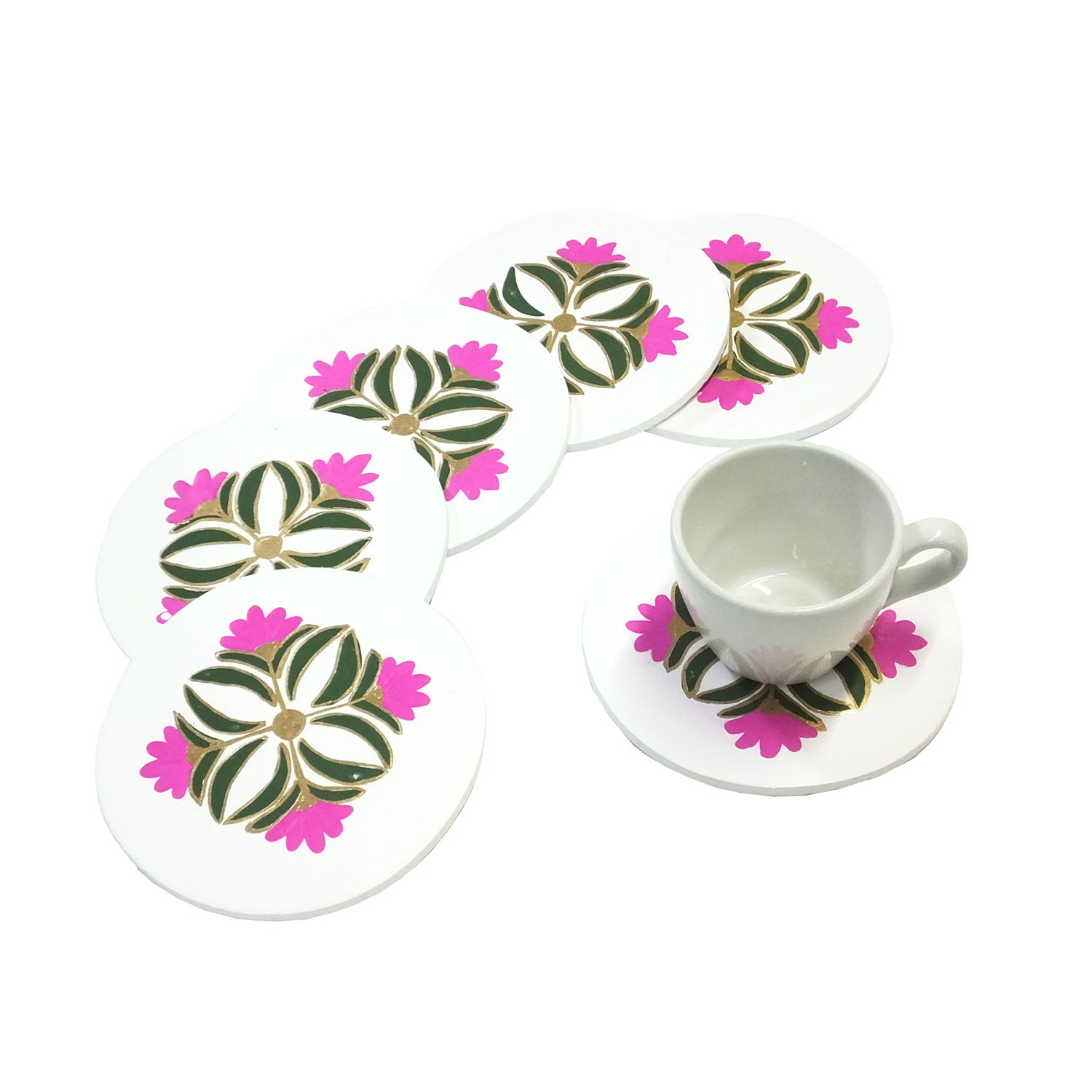 Set 6 Posavasos Fucsia