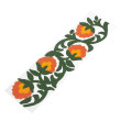 Marcapáginas de papel reciclado con diseño botánico de flores naranjas y amarillas entre hojas y tallos verdes