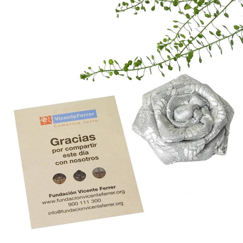 Broche rosas benares plata