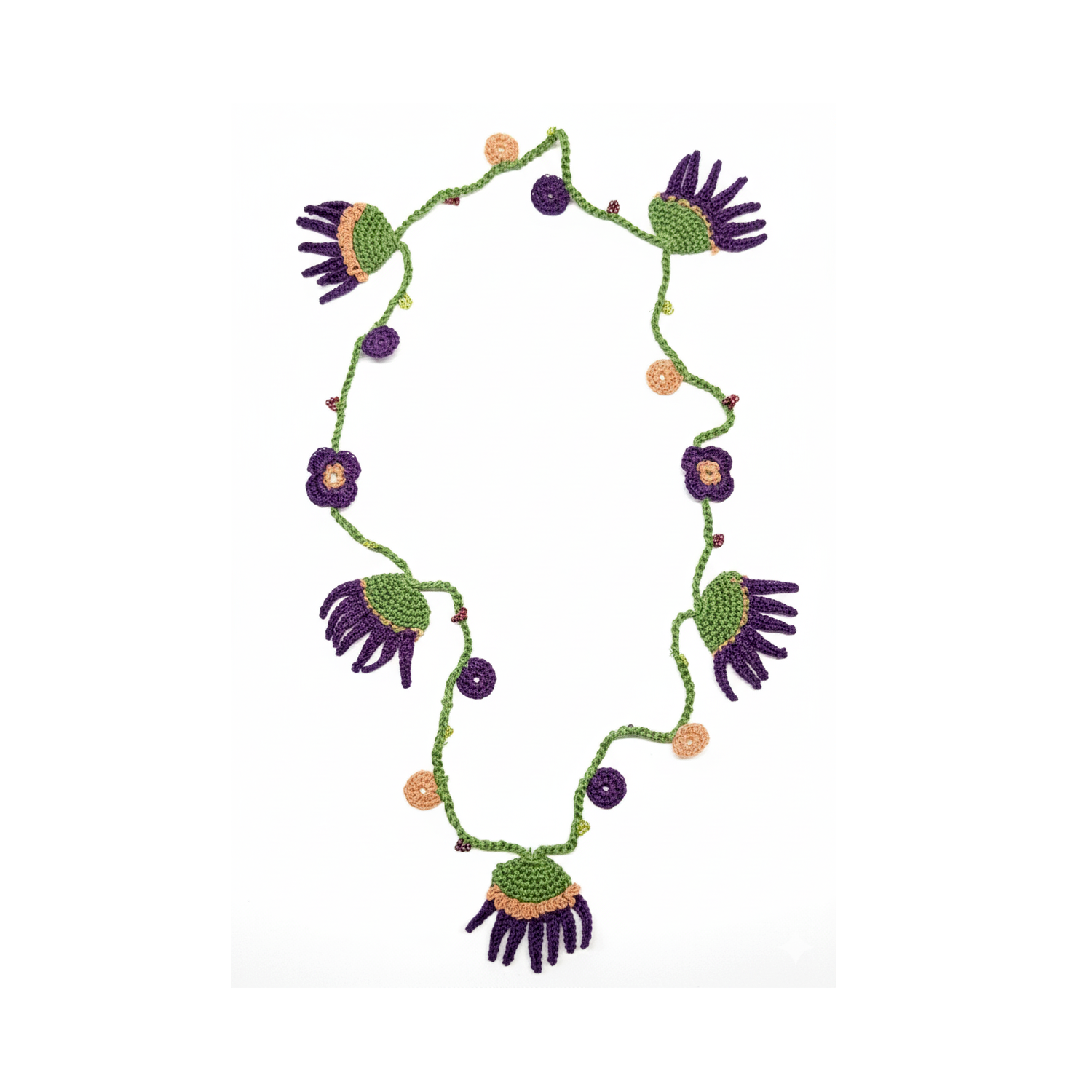 Collar crochet morado