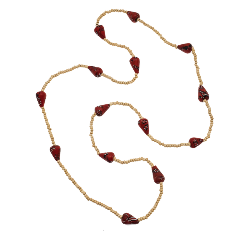 Collar abalorios madera