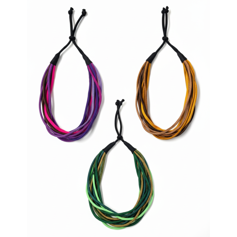 Collar cordones seda
