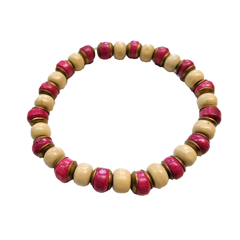 Pulsera cuentas madera