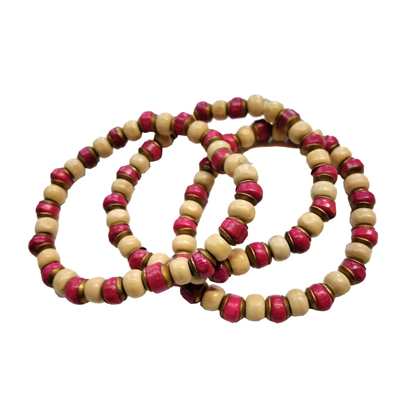 Pulsera cuentas madera