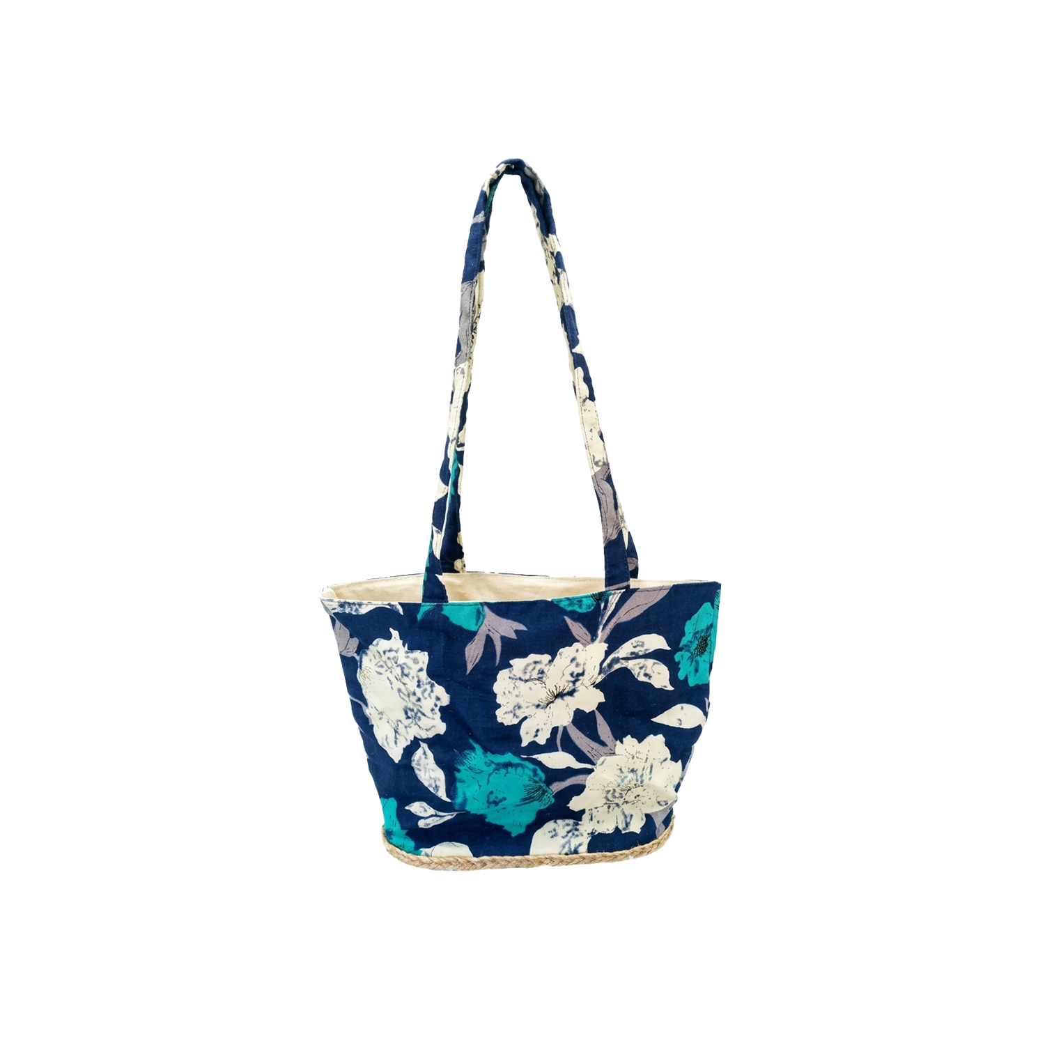 Bolso estampado yute azul