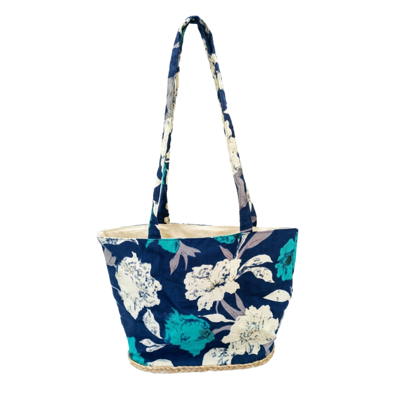 Bolso estampado yute azul