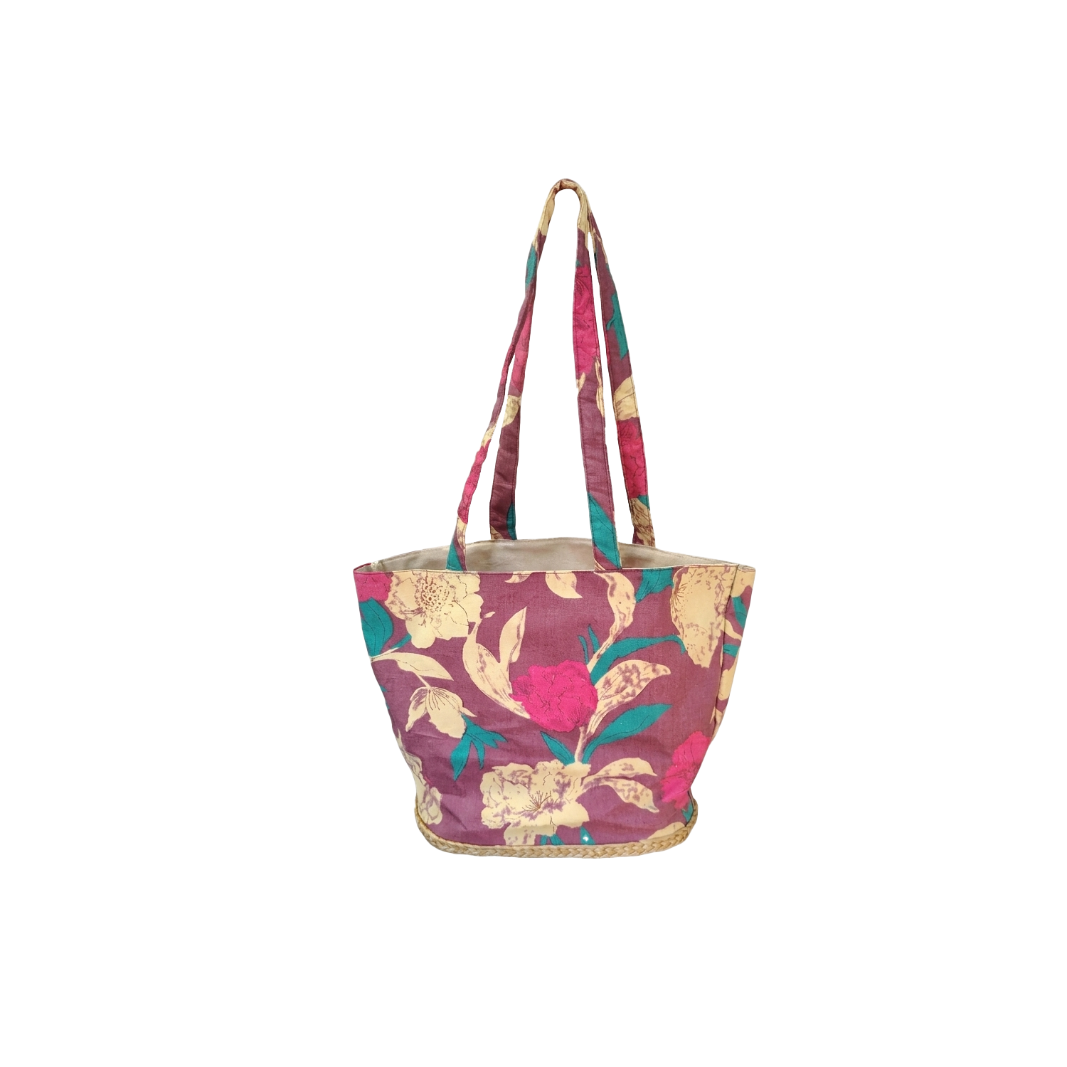 Bolso estampado yute morado