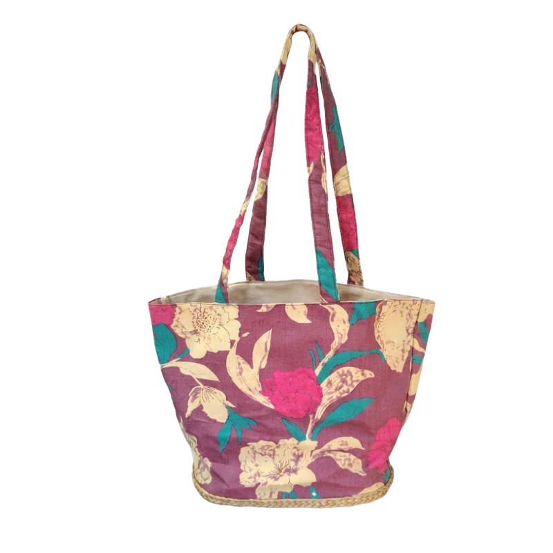 Bolso estampado yute morado