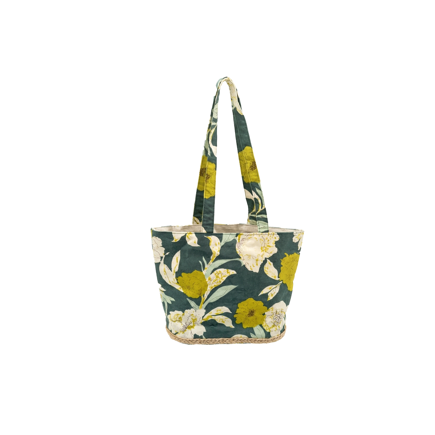 Bolso estampado yute verde