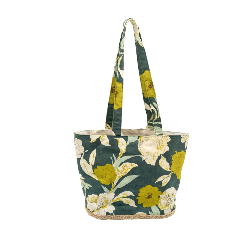 Bolso estampado yute verde