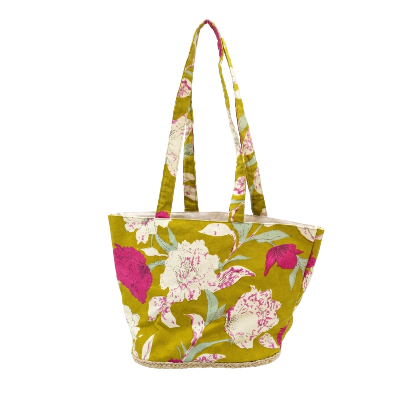 Bolso estampado yute pistacho