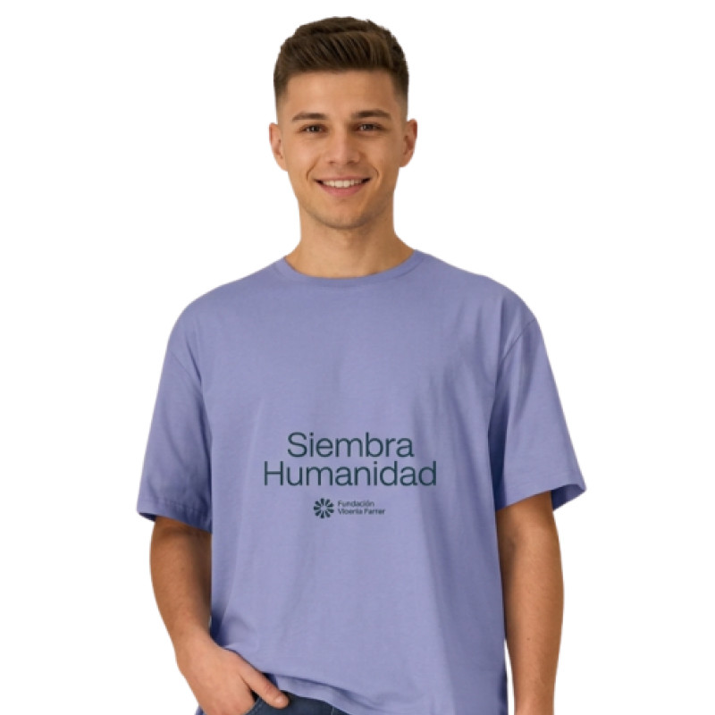 Camiseta hombre Siembra Humanidad violeta