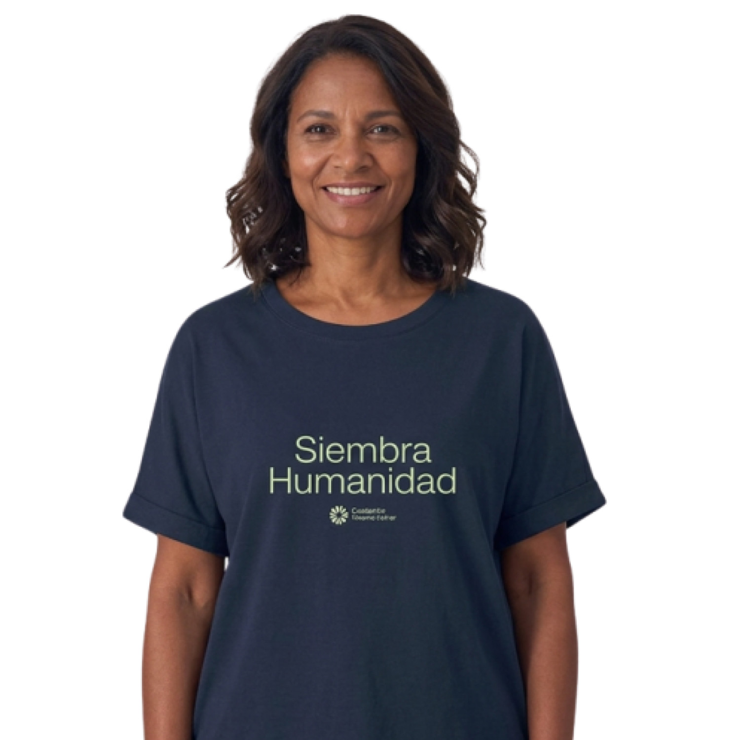 Camiseta mujer Siembra Humanidad azul oscuro