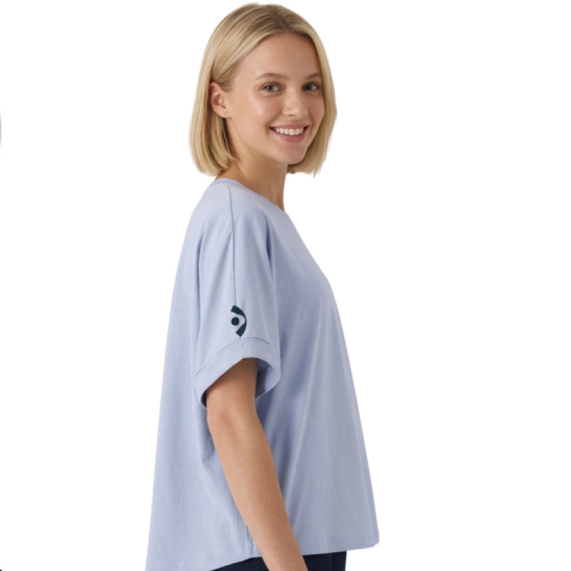 Camiseta mujer Siembra Humanidad azul claro
