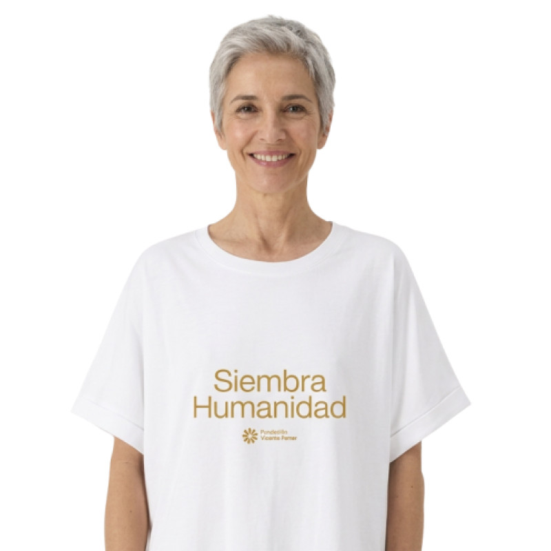 Camiseta mujer Siembra Humanidad blanca