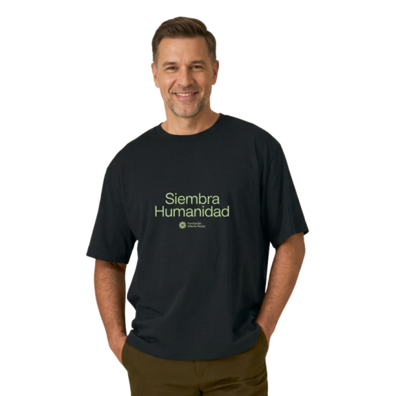 Camiseta hombre Siembra Humanidad negro