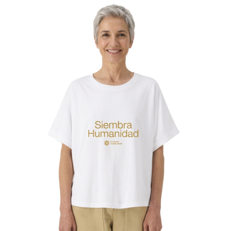 Camiseta mujer Siembra Humanidad blanca