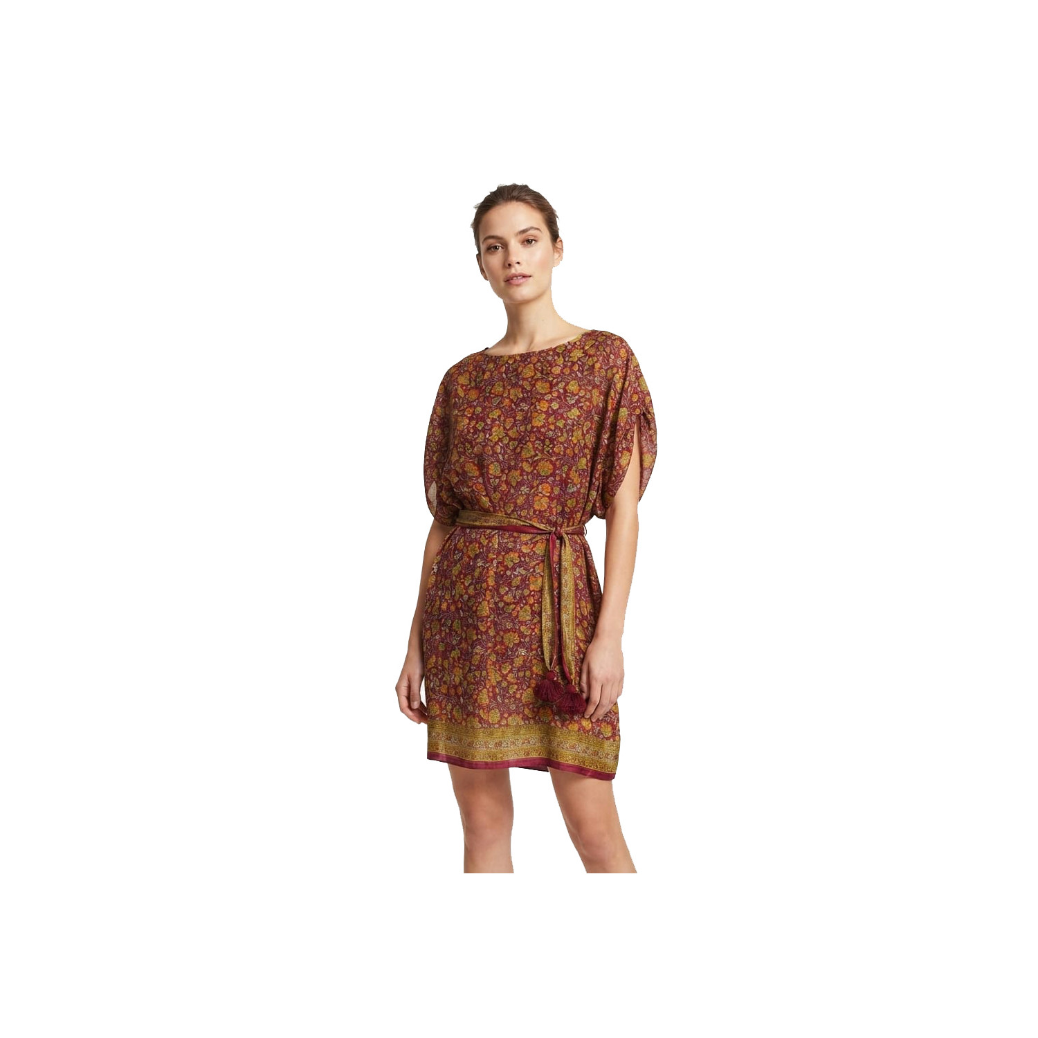 Vestido sari granate