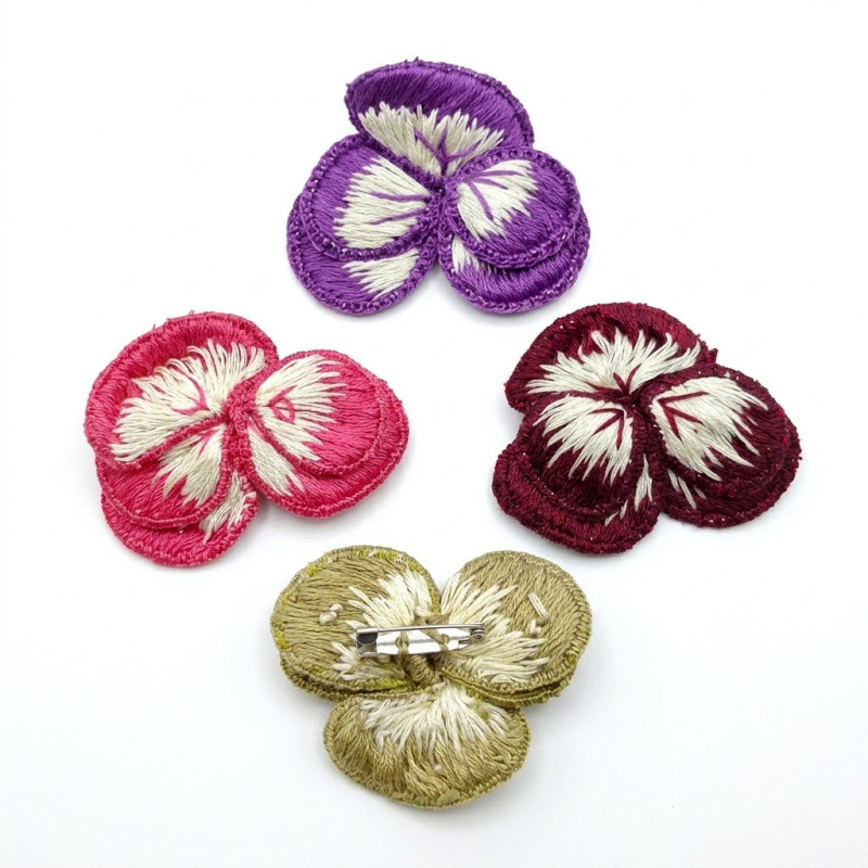 Broches Flor Bordada